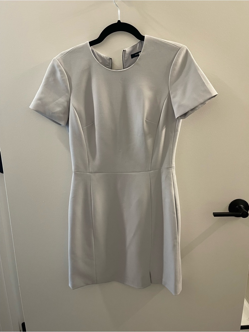 French Connection Cream Short Sleeve Mini Sheath Dress